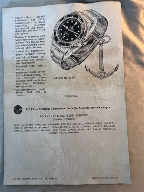 Rolex Submariner booklet English set libretti vintage 2003